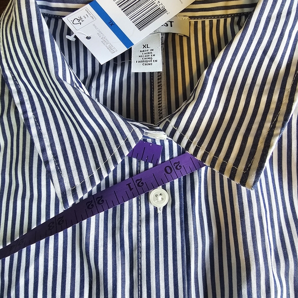 Nine West Navy and White Striped Shirt - Picture 6 of 15